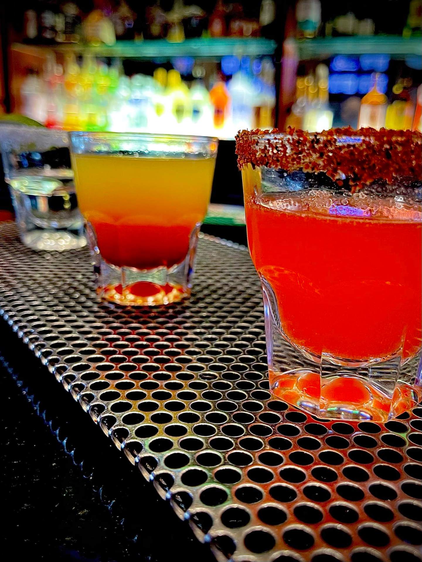 Selection of drinks and shots from the bar