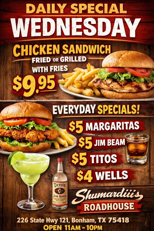 Wednesday Special flyer
